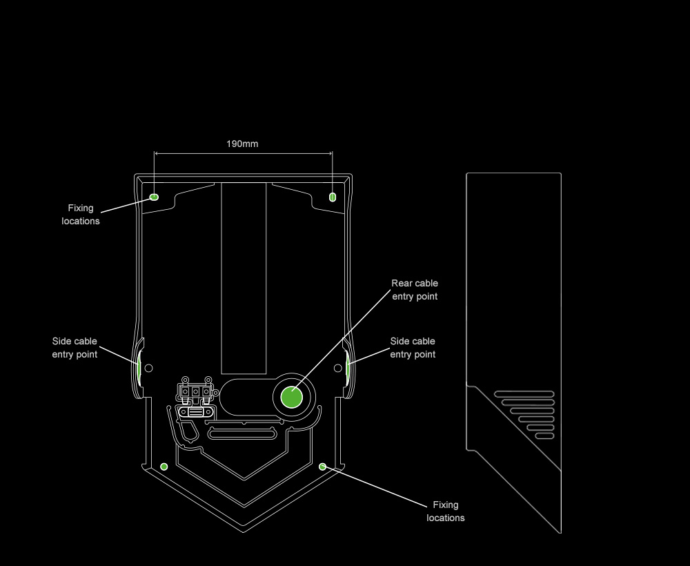 Dyson Airblade V hand dryer internal dimensions