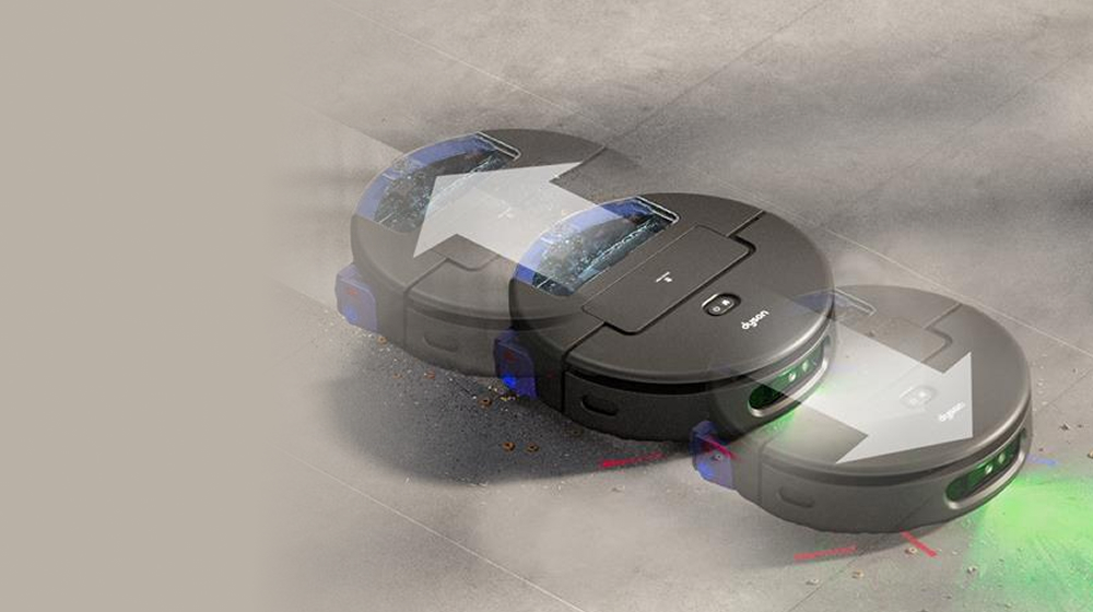 The Dyson Spot+Scrub Ai DR30 robot vacuum passes over a stubborn stain multiple times to ensure a complete clean.