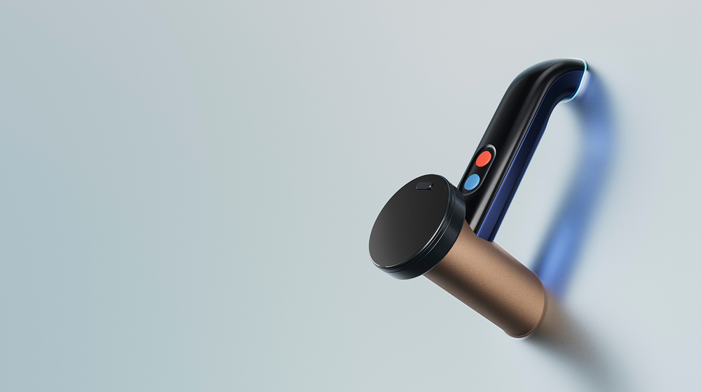 The handle of the Dyson Clean+Wash Hygiene Hard Floor Cleaner.