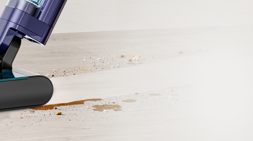 The Dyson Clean+Wash Hygiene Hard Floor Cleaner cleans dust and debris from a hard floor without the need of a vacuum.